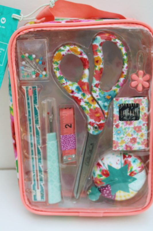 new w/ tags Pioneer Woman sewing kit set Breezy Blossom floral print scissors, pincushion etc