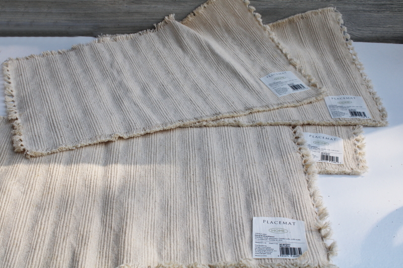 new w/ tags vintage Target Home natural cotton woven placemats boho