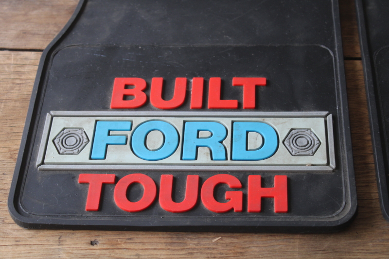 new vintage Built Ford Tough Plasticolor fiberglass mud flaps guards, 10 x 14 small van or pickup truck