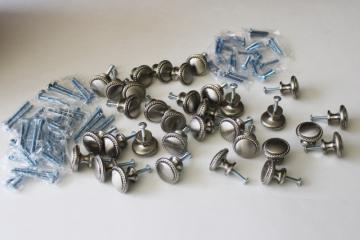 nickel silver matte brushed finish cabinet knobs new old stock hardware lot