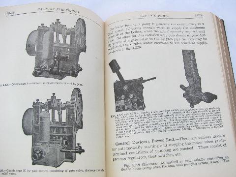 old 1920s Hawkins illustrated electrical guidebook, elevators, cranes, quack medicine etc