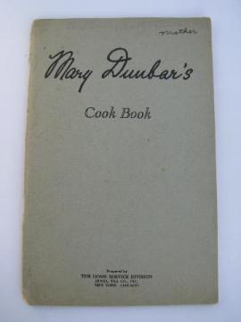 old 1927 first Mary Dunbar's cookbook, Jewel Tea Co 1st edition