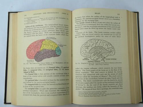 old 1930s medical anatomy textbook w/ color illustrations and engravings