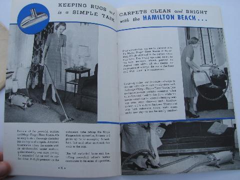 old 1940's vintage Hamilton Beach canister vacuum manual
