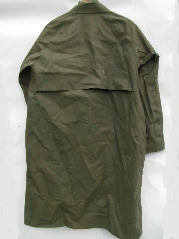 old 1945 olive drab WWII dismounted soldier/sentry rubber raincoat