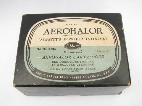 old 1950s Abbott's Aerohalor medical inhaler quack medicine