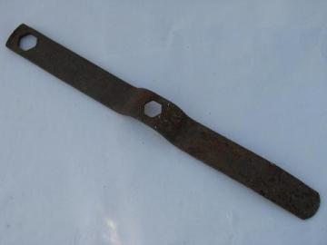 old Model A Ford vintage, Jack's Auto Parts advertising tool wrench and tire iron from Detroit, Michigan