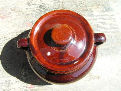 old Monmouth stoneware pottery flour crock