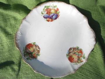 old New Jersey Pottery Company antique china fruit plate w/ handles