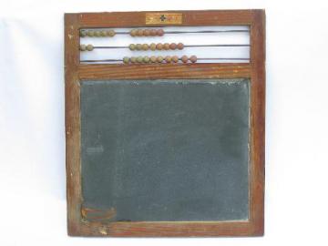 old Pennsylvania stone School Slate chalkboard, vintage wood frame
