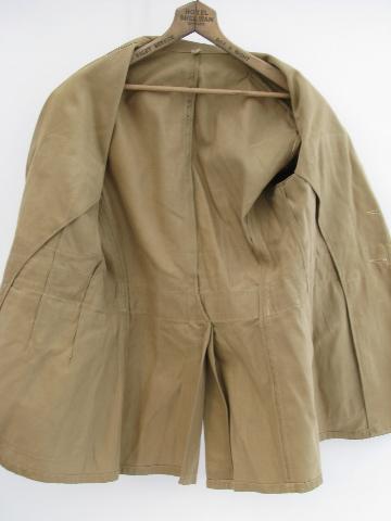 old WWII vintage khaki US Navy officer's uniform tunic w/eagle buttons