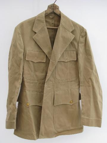 old WWII vintage khaki United States Navy officer's uniform tunic