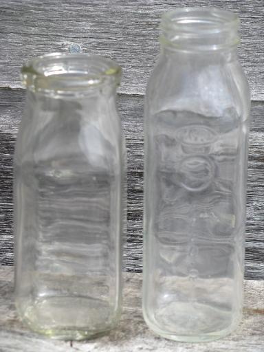 old and antique glass baby bottles lot, vintage Pyrex, milk bottle etc.