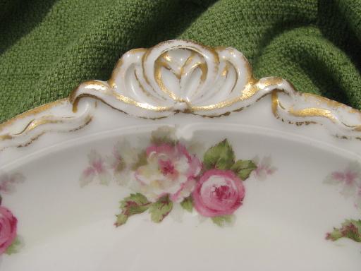 old antique CH Field GDA Haviland Limoges china serving plate w/handles
