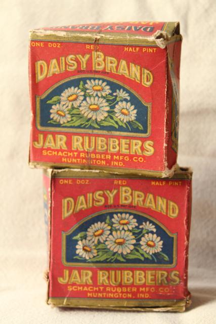 old antique Daisy rubber seals for canning, to fit half pint size mason jars