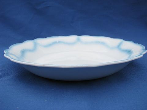 old antique English china dish, blue airbrush Grindley art deco bowl
