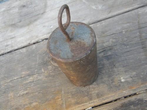 old antique cast iron farm beam scale weight, 2-1/4 pound