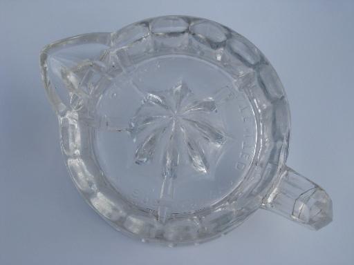 old antique glass reamer, orange or lemon juicer w/ 1909 patent date