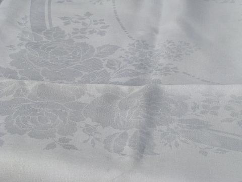 old antique linen damask tablecloth, vintage early 1900s, never used