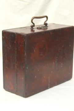 old antique polished wood tool case or camera / scientific instrument box