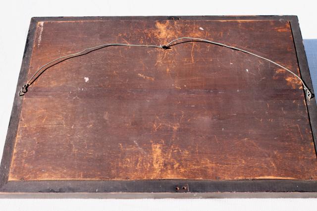 old antique primitive plank back wood frame washstand shaving mirror