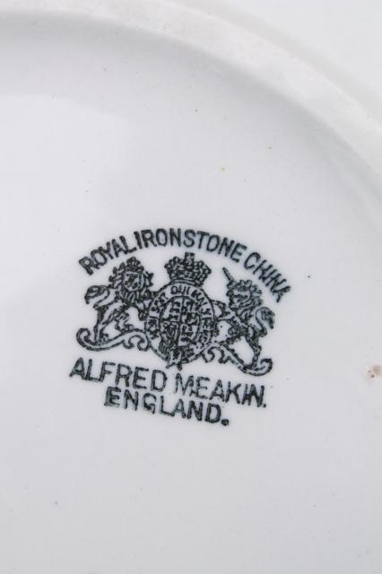old antique white ironstone chamber pot w/ cover, Alfred Meakin - England porcelain