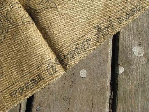 old burlap hooked rug canvas to hook w/ yarn or wool, floral oval center
