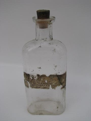 old drugstore pharmacy medicine bottles, Janesville and Brodhead Wisconsin