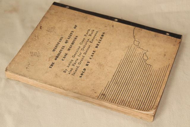 old farm equipment manual, mid-century vintage Case Model A combine