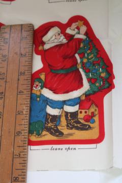 old fashioned Santa dolls soft ornaments to cut and sew, vintage VIP Cranston print cotton fabric panel