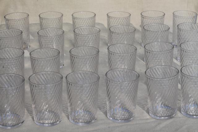old fashioned jelly glasses / diner style drinking glasses, 24 heavy glass tumblers