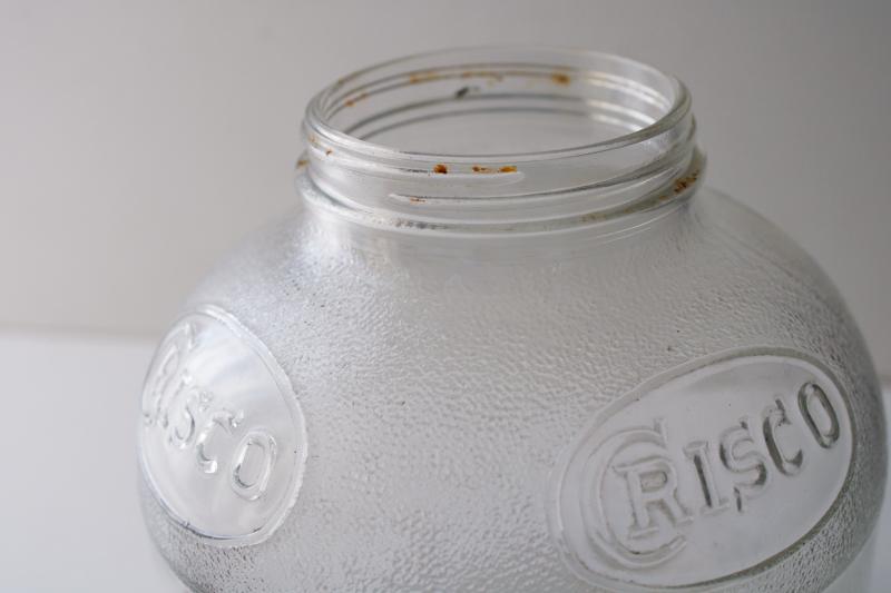 old glass Ball jar embossed Crisco, 1940s or 50s vintage advertising