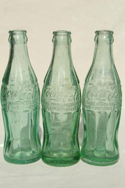 old glass Coke bottle lot, vintage soda bottles Sterling Illinois Rockford Freeport Macomb