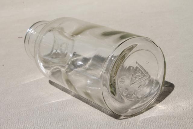 old glass apothecary bottles, vintage clear glass jars lot, bottle canisters or vases