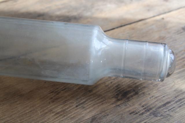 old glass rolling pin, vintage kitchen glass depression era glassware