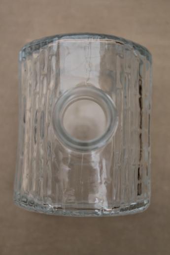 old glass syrup bottle, barn or cabin house figural glass bottle