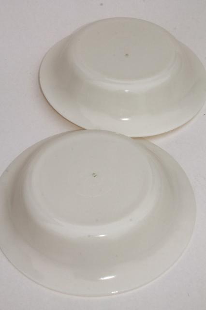 old ivory Corning glass restaurant ware, deep dish pie plates or serving bowls 