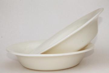 old ivory Corning glass restaurant ware, deep dish pie plates or serving bowls 