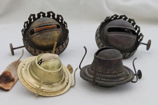 old oil / kerosene lamp parts, burner lamp wick assemblies