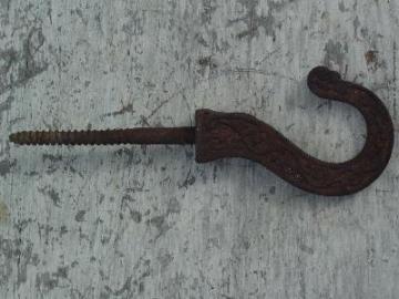 old ornate Arts and Crafts iron chandelier or lamp hook