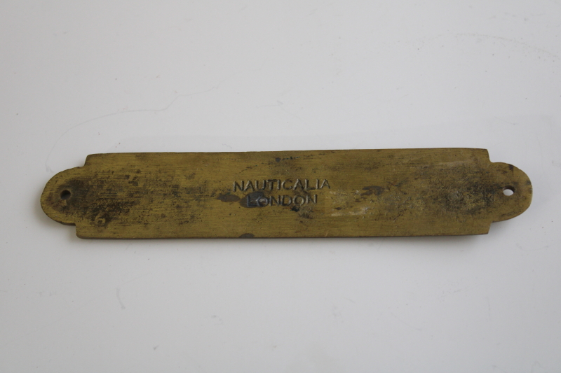 Nautical Door Signs - Captain's Quarters - Solid Brass, Antique