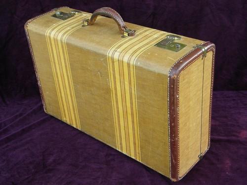 old suitcase or luggage w/leather handle 1920s/1930s vintage