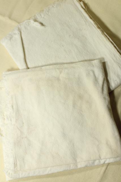 old unbleached cotton fabric feed sacks lot, assorted vintage flour sacks grain bags