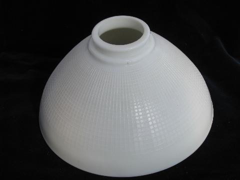 old white milk glass torchiere reflector, light diffuser lamp shade, vintage replacem