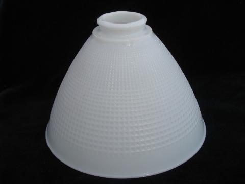 old white milk glass torchiere reflector, light diffuser lamp shade, vintage replacement