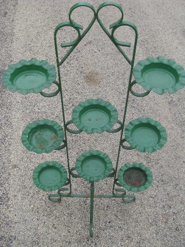 old wrought iron plant stand to hold candles, flowers, floor displays