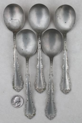Ornate Antique Silver Plate Spoons Vintage Flatware Lot 40 Tea Spoons