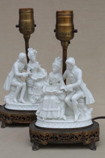 figurine table lamps antique