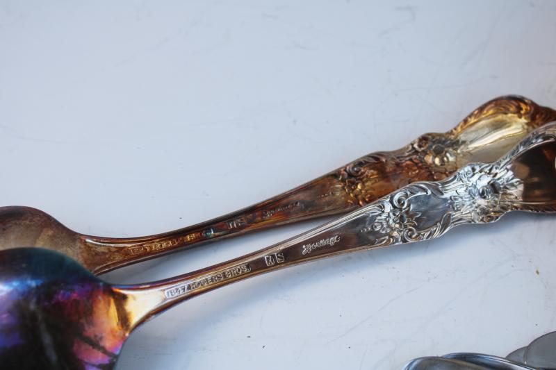 ornate vintage silverplate flatware, Rogers International Silver Heritage pattern