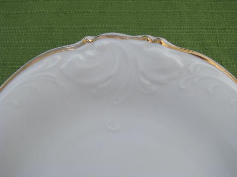 ornate white w/ gold Casa Oro Polish china dinnerware, vintage service for 8